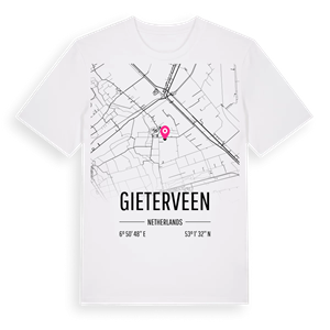 Gieterveen karta t-shirt – ekologisk bomull t-shirt från Pinshirt