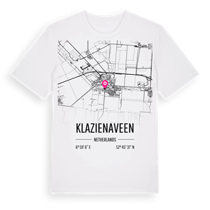 Klazienaveen karta t-shirt – ekologisk bomull t-shirt från Pinshirt