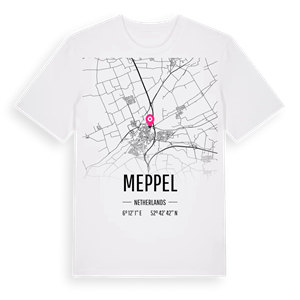 Meppel karta t-shirt – ekologisk bomull t-shirt från Pinshirt