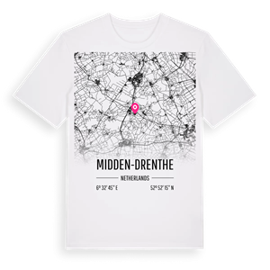 Midden-Drenthe karta t-shirt – ekologisk bomull t-shirt från Pinshirt
