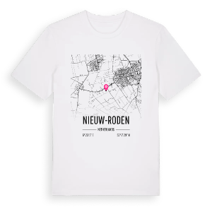 Nieuw-Roden karta t-shirt – ekologisk bomull t-shirt från Pinshirt