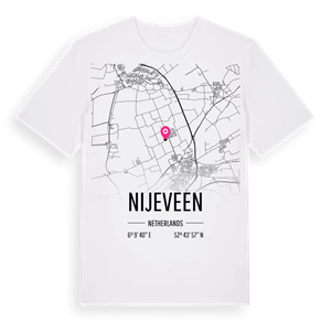 Nijeveen karta t-shirt – ekologisk bomull t-shirt från Pinshirt
