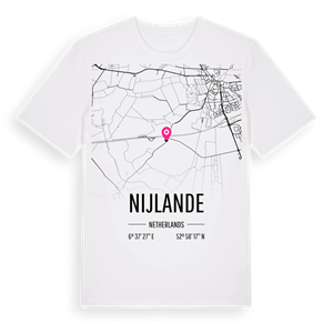 Nijlande karta t-shirt – ekologisk bomull t-shirt från Pinshirt