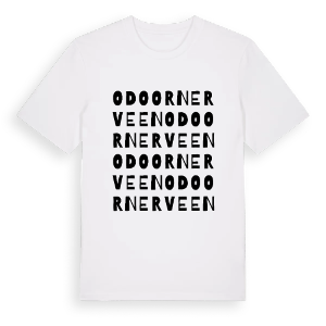 Odoornerveen ordlek t-shirt – ekologisk bomull t-shirt från Pinshirt