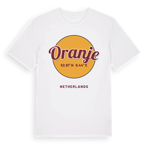 Oranje cirkel t-shirt – ekologisk bomull t-shirt från Pinshirt