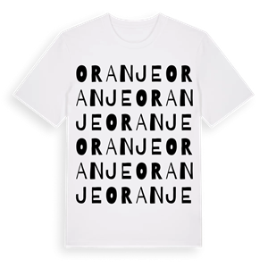 Oranje ordlek t-shirt – ekologisk bomull t-shirt från Pinshirt