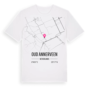 Oud Annerveen karta t-shirt – ekologisk bomull t-shirt från Pinshirt