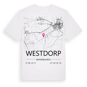 Westdorp karta t-shirt – ekologisk bomull t-shirt från Pinshirt