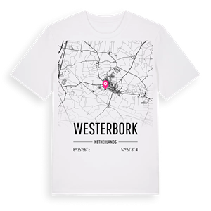 Westerbork karta t-shirt – ekologisk bomull t-shirt från Pinshirt