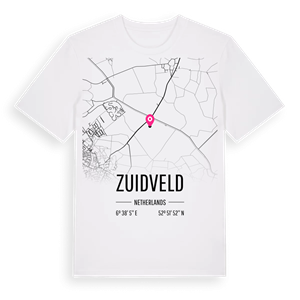Zuidveld karta t-shirt – ekologisk bomull t-shirt från Pinshirt
