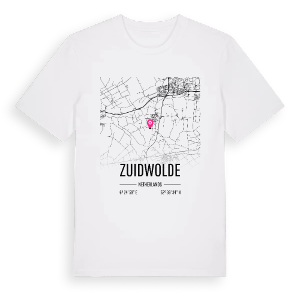 Zuidwolde karta t-shirt – ekologisk bomull t-shirt från Pinshirt