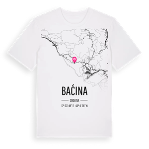 Baćina karta t-shirt – ekologisk bomull t-shirt från Pinshirt