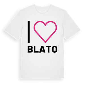 Jag älskar Blato t-shirt stort tryck – ekologisk bomull t-shirt från Pinshirt
