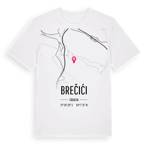 Brečići karta t-shirt – ekologisk bomull t-shirt från Pinshirt