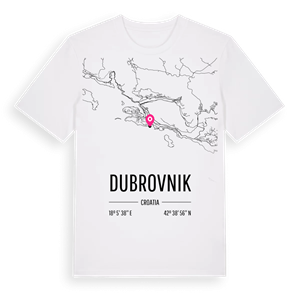 Dubrovnik karta t-shirt – ekologisk bomull t-shirt från Pinshirt
