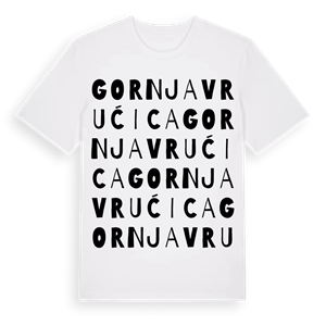 Gornja Vrućica ordlek t-shirt – ekologisk bomull t-shirt från Pinshirt