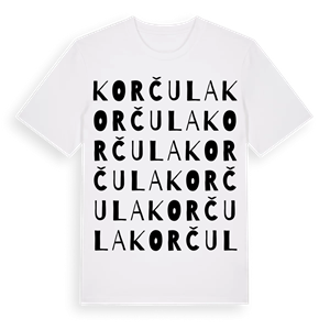 Korčula ordlek t-shirt – ekologisk bomull t-shirt från Pinshirt