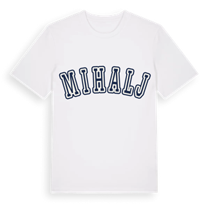 Mihalj college t-shirt – ekologisk bomull t-shirt från Pinshirt