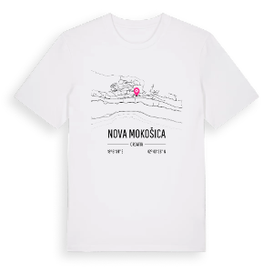 Nova Mokošica karta t-shirt – ekologisk bomull t-shirt från Pinshirt