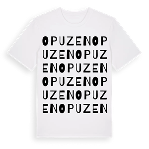 Opuzen ordlek t-shirt – ekologisk bomull t-shirt från Pinshirt