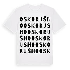 Oskorušno ordlek t-shirt – ekologisk bomull t-shirt från Pinshirt