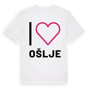 Jag älskar Ošlje t-shirt stort tryck – ekologisk bomull t-shirt från Pinshirt