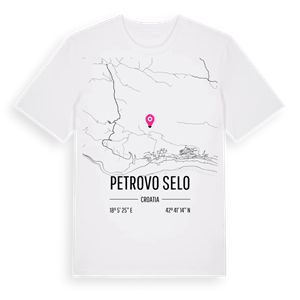 Petrovo Selo karta t-shirt – ekologisk bomull t-shirt från Pinshirt
