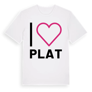 Jag älskar Plat t-shirt stort tryck – ekologisk bomull t-shirt från Pinshirt