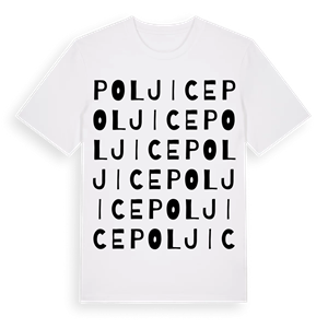 Poljice ordlek t-shirt – ekologisk bomull t-shirt från Pinshirt