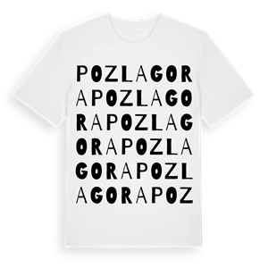 Pozla Gora ordlek t-shirt – ekologisk bomull t-shirt från Pinshirt