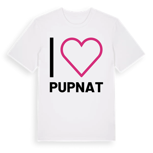 Jag älskar Pupnat t-shirt stort tryck – ekologisk bomull t-shirt från Pinshirt