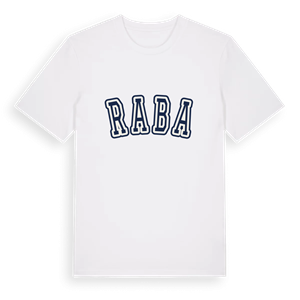 Raba college t-shirt – ekologisk bomull t-shirt från Pinshirt