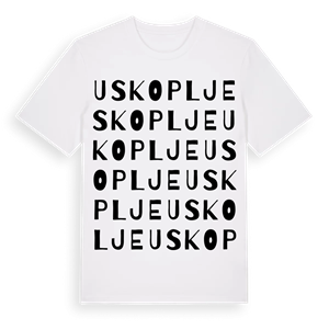 Uskoplje ordlek t-shirt – ekologisk bomull t-shirt från Pinshirt