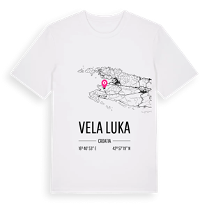 Vela Luka karta t-shirt – ekologisk bomull t-shirt från Pinshirt