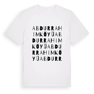 Abdurrahim köyü ordlek t-shirt – ekologisk bomull t-shirt från Pinshirt