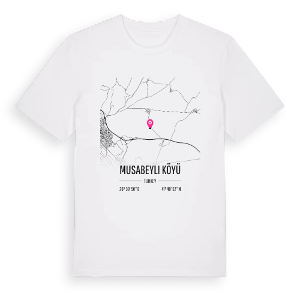 Musabeyli Köyü karta t-shirt – ekologisk bomull t-shirt från Pinshirt