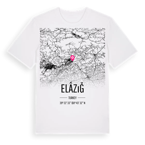 Elâzığ karta t-shirt – ekologisk bomull t-shirt från Pinshirt