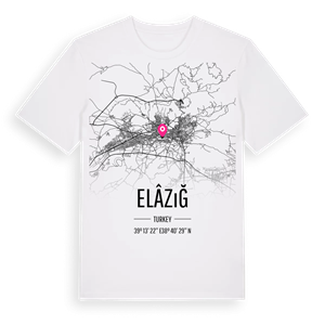 Elâzığ karta t-shirt – ekologisk bomull t-shirt från Pinshirt