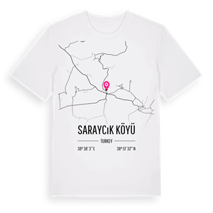 Saraycık Köyü karta t-shirt – ekologisk bomull t-shirt från Pinshirt