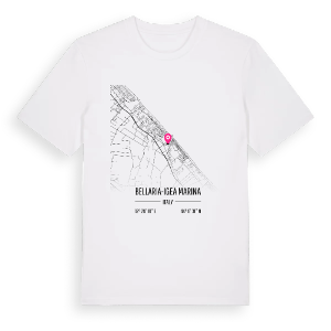Bellaria-Igea Marina karta t-shirt – ekologisk bomull t-shirt från Pinshirt