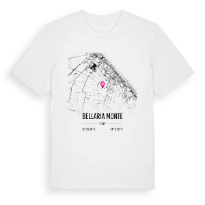 Bellaria Monte karta t-shirt – ekologisk bomull t-shirt från Pinshirt
