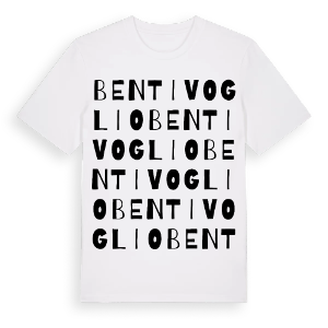 Bentivoglio ordlek t-shirt – ekologisk bomull t-shirt från Pinshirt