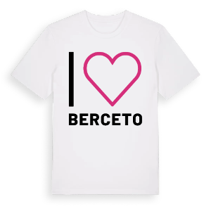 Jag älskar Berceto t-shirt stort tryck – ekologisk bomull t-shirt från Pinshirt