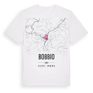 Bobbio karta t-shirt – ekologisk bomull t-shirt från Pinshirt