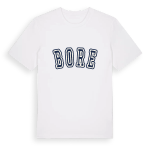 Bore college t-shirt – ekologisk bomull t-shirt från Pinshirt