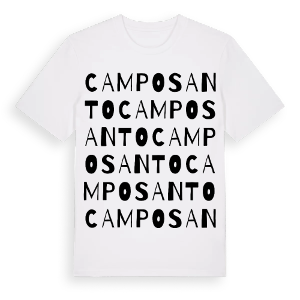 Camposanto ordlek t-shirt – ekologisk bomull t-shirt från Pinshirt