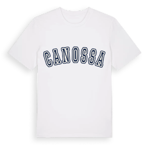 Canossa college t-shirt – ekologisk bomull t-shirt från Pinshirt