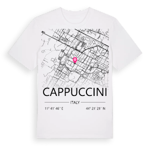Cappuccini karta t-shirt – ekologisk bomull t-shirt från Pinshirt