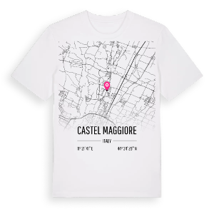 Castel Maggiore karta t-shirt – ekologisk bomull t-shirt från Pinshirt