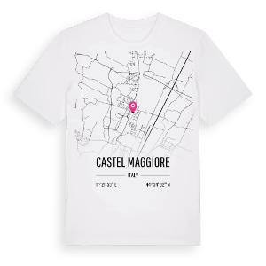 Castel Maggiore karta t-shirt – ekologisk bomull t-shirt från Pinshirt